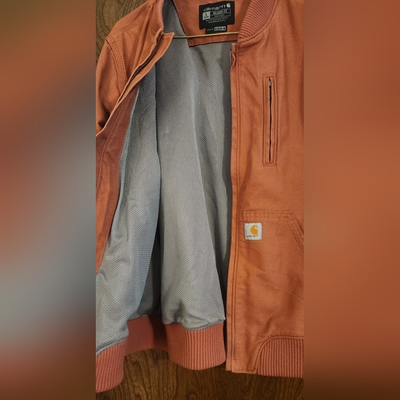 Carhartt Dusty Rose Duck Bomber Jacket, Women's Sz L - Picture 4 of 6
